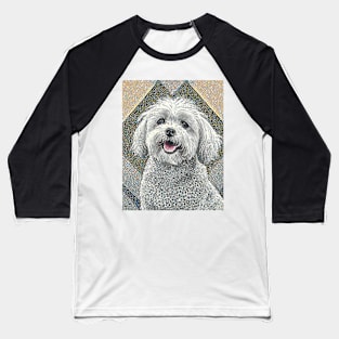 Dog Portrait - Maltese Baseball T-Shirt